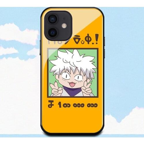 Hunter X Hunter Killua Zoldyck Anime Case For iPhone6 6s 7 8 Plus X XS XR SE2 11 12Promax 12mini Tempered Glass Case