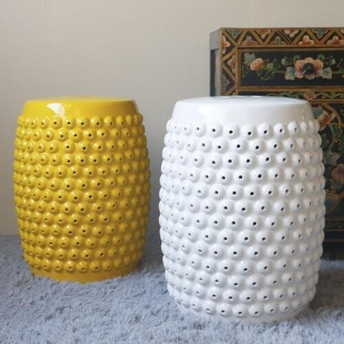 Jingdezhen Simple Modern Home Hollow-out Ceramic stool Porcelain Drum Shoe stool Software Decoration bathroom porcelain stool