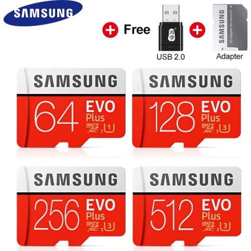 SAMSUNG Memory Card 64GB100MB/S EVO+ Plus 128GB 256GB Micro SD Class10 TF/SD Micro Card UHS-1 U3 cartao de memoria with Adapter