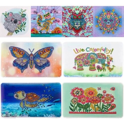 DIY 5D Diamond Painting animal Mask Storage Box Household DIY Decorative Mask Case Plastic Dustproof Dot Drill Craft Mask Holder