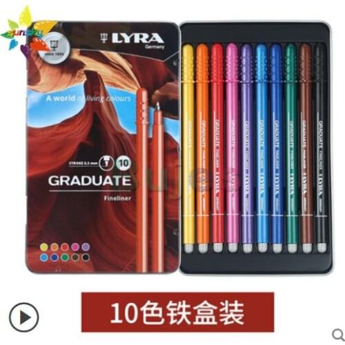 LYRA 10/15 color Fiber pen hand account pen light color pen fluorescent notebook pen hand drawing pen double head for student