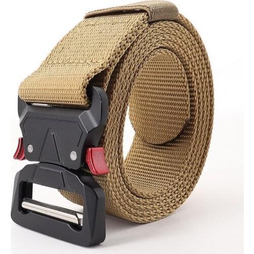Mens Tactical Belt Military Nylon Outdoor Multifunctional Training Waist Strap Leisure Buckle Army Fans Breathable 3.8cm Cinto