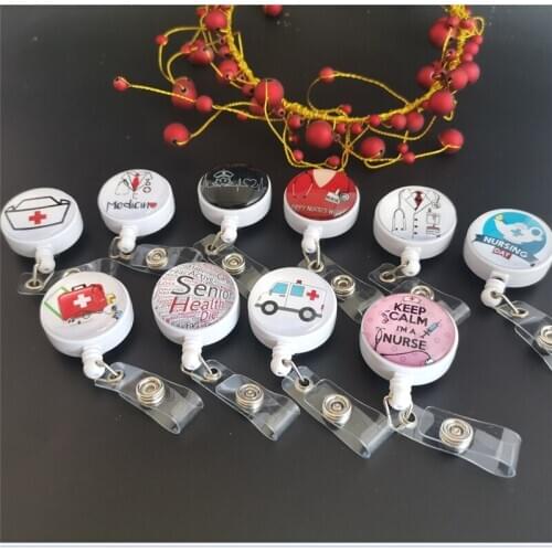 New Design 1 Piece Quality ABS Retractable Nurse Badge Reel Holder Pharmacist Doctor ID Card Holder Exhibition Work Card Holder