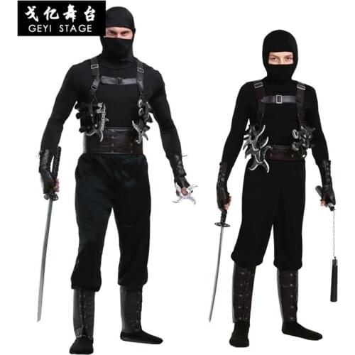 New Halloween party in adult costume Japanese children manga black ninja movie child cosplay dress for men
