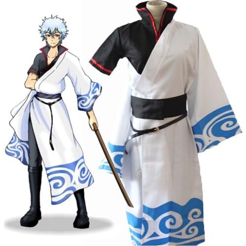 Anime Gintama Cosplay Costume Sakata Gintoki Full set Costumes Halloween Party Dress For Men Women