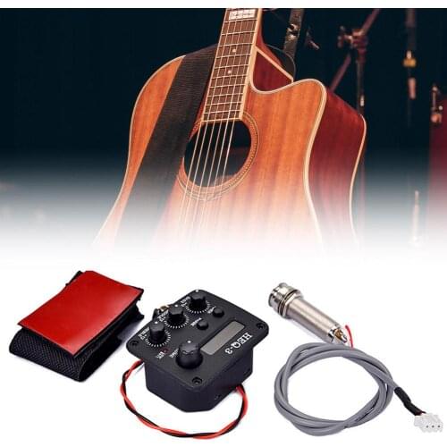 Professional 3 Band Acoustic Guitar EQ Equalizer Preamp Amplifier Pickup Tuner Music Equipment Accessories Attachment