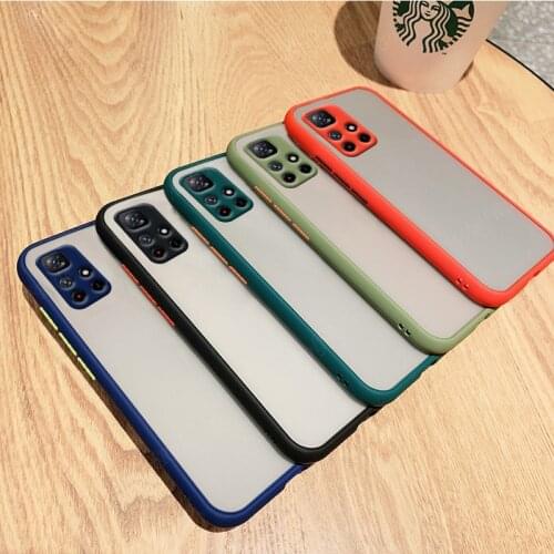 Shockproof Phone Case Back Cover For Xiaomi Poco F3 Back Luxury Matte Translucent Soft Case For Redmi Note 10 Pro Poco F3 Case
