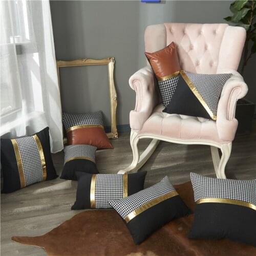 High End Light Luxury Home Furnishing Cushion Decorative Sofa Bedside Seat Pillow Case Waist 30x50 45x45cm Home Decor Marble