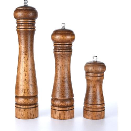 Rubberwood Manual Mill Salt Pepper Grinder Kitchen Restaurant Grinding Tool Spice Mill Ceramic Rotor