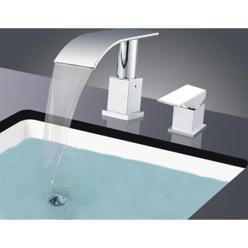 Basin Faucets Waterfall Bathroom Faucet Single handle Basin Mixer Tap Bath Faucet Chrome Finish Brass Sink Water Crane Taps