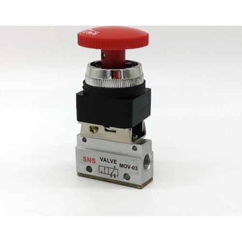 SNS Mechnical Valve MOV-03 Self-lock Type G1/8'' Thread 3/2 Port Normal Closed Control Valve