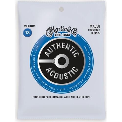 Martin MA550 SP Phosphor Bronze Authentic Acoustic Guitar Strings Medium 13-56