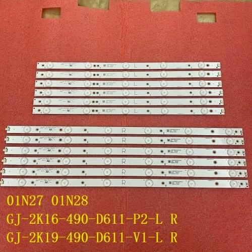 12 PCS LED strip for 49PFS5301/12 49PUT4900/60 49PUF6701/T3 TPT490U2-EQYSH GJ-2K15 2K16-XM-D2P5C1-490-D611-C1 P2-L R LBM490E0602