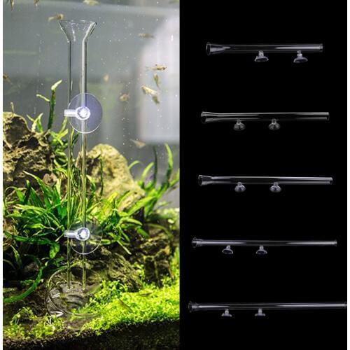 New Shrimp Feeding Food Tube with 2X Suction Cup, Glass Feeder Feeding for Aquarium Fish Tank 25/30/35/40/45cm Length