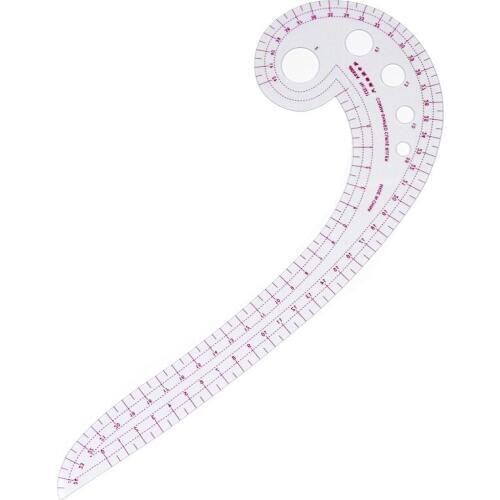 1PC New Affordable 11.8" Long Comma Shaped Plastic Transparent French Curve Ruler Spline