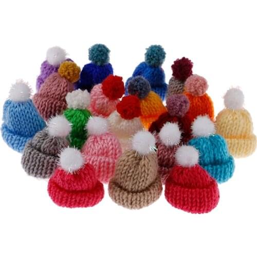 10 Pcs Mini Handmade Small Knitting Hat for DIY Dolls Decoration Phone case Decoration 3.5CM