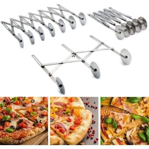 3/5/7 Wheels Dough Cutter Dough Separator Adjustable Side Pasta Knife Stainless Steel Pizza Pastry Peeler KItchen Baking Tools