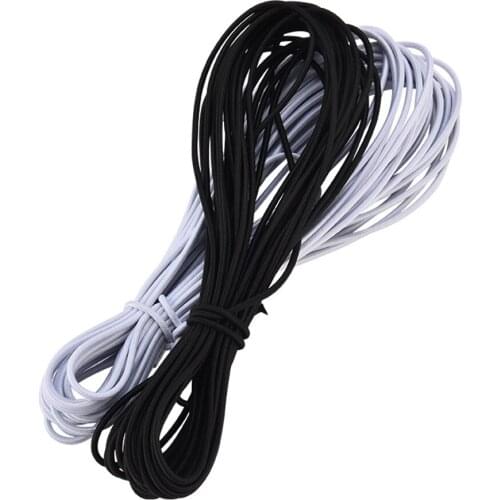 5/10 Yard 1/2/3/4/5mm High Quality Round Elastic Band Rope Elastic Rubber White Black Elastic Rubber Sewing Garment DIY Sewing