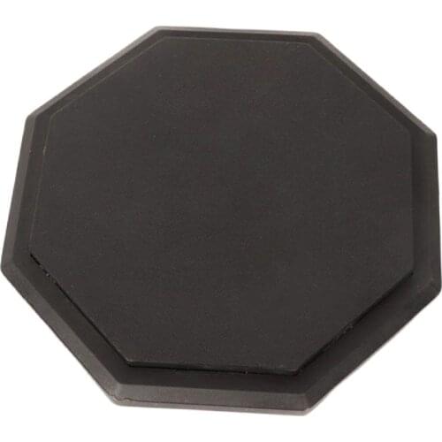 8 Inch Rubber Dumb Drum Silent Drum Octagon Shape Practice Training Drum Pad Black Plastic Plates Non-slip Mat 1 Piece