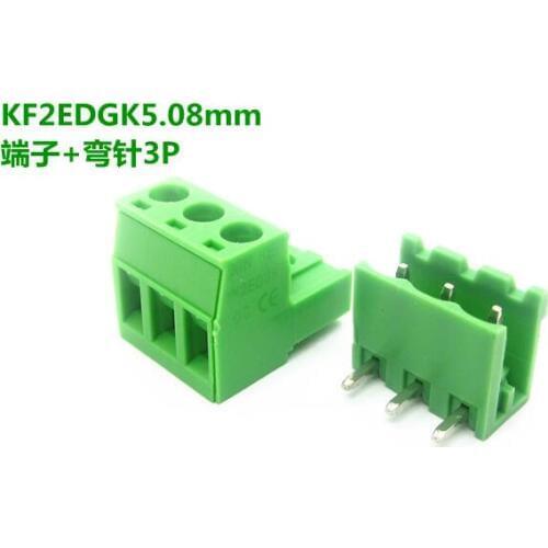 Free shipping 10 sets ht5.08 3pin Terminal plug type 300V 10A 5.08mm pitch connector pcb screw terminal block connector