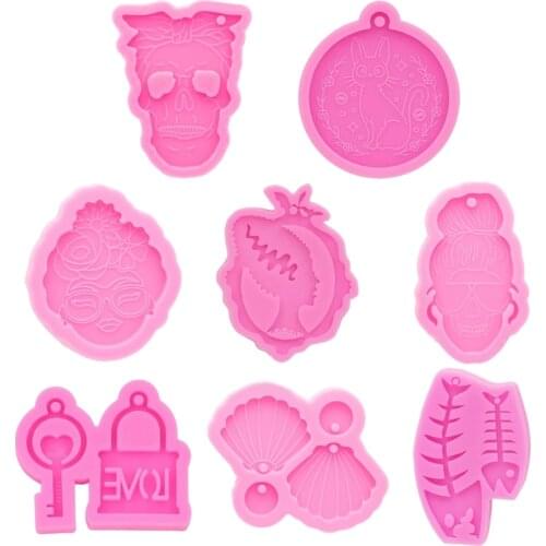 Keychain Epoxy Resin Mold Key Chain Pendants Silicone Mould DIY Crafts Decorations Casting Tool