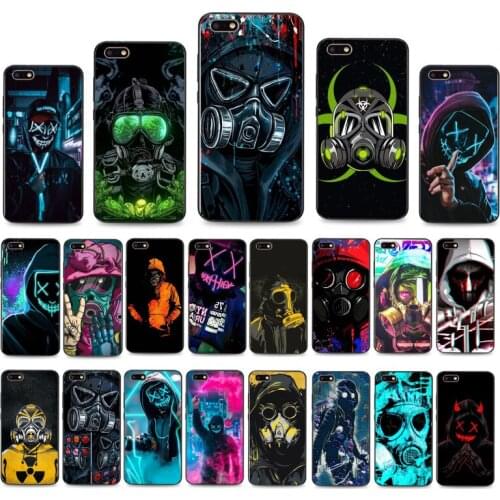 DJ Man Neon Mask Gas mask Boy Phone Cases For Huawei Honor 7C 7A 8X 9X 8A 10i 20S 8C 8S 9A 9S 10X lite