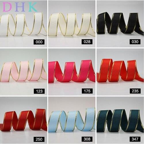 DHK Various Size color Free shipping G Metallic-Edge Grosgrain Ribbon Accessory hairbow headwear DIY decoration OEM S723
