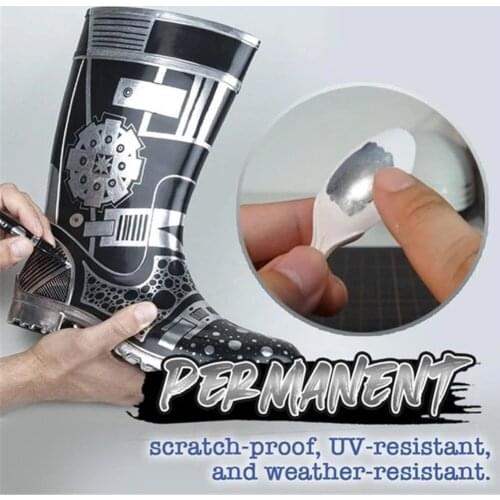 DIY Reflective Paint Pen Silver Art Liquid Mirror Chrome Marker Mirror Reflection Sign Pen Rock Painting Accessory Kids Paint To