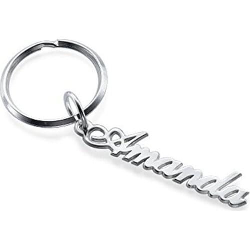 Duoying Custom Name Keyring Letters Name Key Chain Personalized Name Pendants Key Accessories Trinket Stainless Steel Jewelry