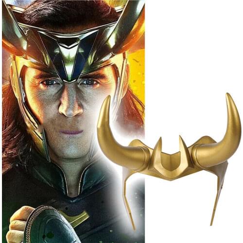 Loki Crown Horns Cosplay Headgear Helmet Superhero Adult Men Women Headwear PVC Halloween Christmas Carnival Party Headband Prop