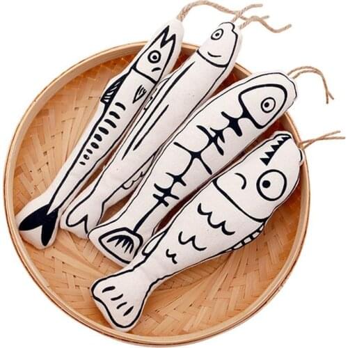 Cat Toy Fish Flopping Toys for Cats Interactive Kitten Cats Catnip Toys Cat Accessories Pet Chew Toy with Rope