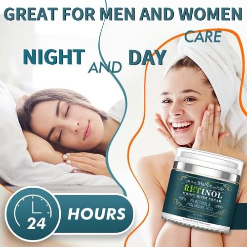 Mabox 50ml Retinol 2.5%Moisturizer Face Cream Hyaluronic Acid AntiAging Remove Wrinkle Vitamin E Collagen Smooth Whitening Cream