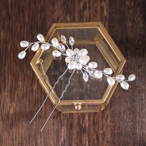 Fashion 1pc Hair Jewelry Crystal Hair Accessories Headpiece Pearl Hair Pins Wedding Headband Girls Hair Clips Tiaras