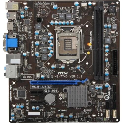 MSI H61MA-E35 (B3) Original PC Motherboard 1155 Intel H61 DDR3 Core i7 i5 i3 Cpus Micro ATX Desktop Motherboard LGA 1155 HDMI
