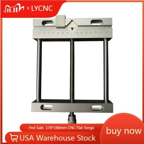 New parallel jaw CNC Flat Vice tongs 170*198mm Aluminium alloy screw precision for Milling Machine Bench drill Vise QGG Fixture