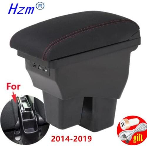 For Honda Fit Armrest For Honda Jazz /Fit Car Armrest box 2014 2015 2016 2017 2018 2019 Retrofit parts Interior Storage box 3USB
