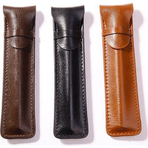 Retro Luxury Pu Leather Vintage Pencil Case For School Office Supplies Stationery Pen Case For Meeting Teach Pouch Easy Carry