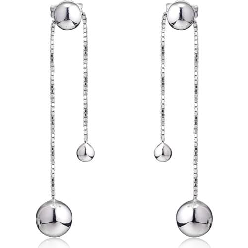 Stud Earrings String of Beads Hanging Earrings Silver 925 Earring Fine Jewelry Gift for Girlfriend Sister Lady 02E143