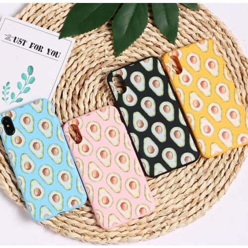 Cute Avocado Food Pattern Cute Soft TPU Silicone Matte Case Fundas Coque Cover For iPhone 11 6 6S 12 8 8Plus X 7 7Plus XS Max
