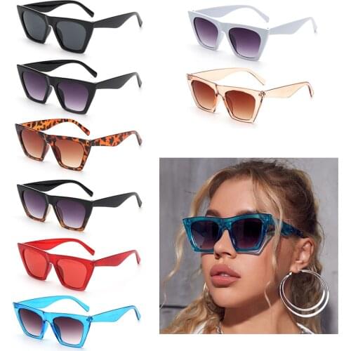 Vintage Square Cat Eye Sunglasses Unisex Trendy Oversized Frame Sun Glasses UV400 Eyewear Street Photograph Fashion Accessories