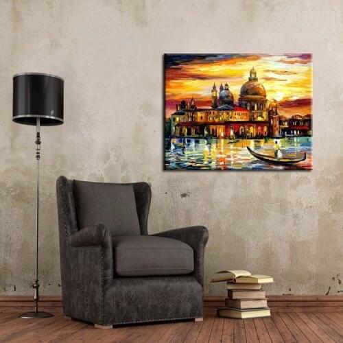 Modern Art Abstract Wholesale Good Quality Venice Landscape Oil Painting Abstract Water City Venice Oil Painting On Canvas