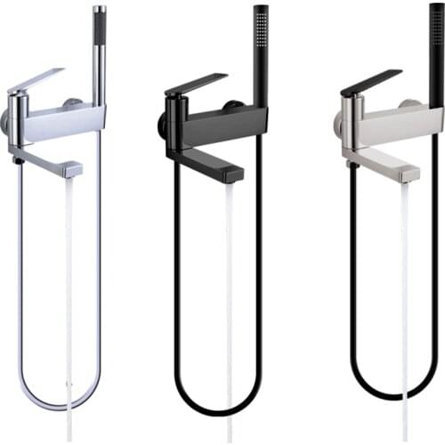 Top Quality Two Functions Wall mounted Brass Bathroom shower faucet set All copper Folded movable Bathtub shower set