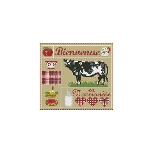 YIXIAO Counted Cross Stitch Kit Cross stitch RS cotton with cross stitch Lady Lafite - farm cow