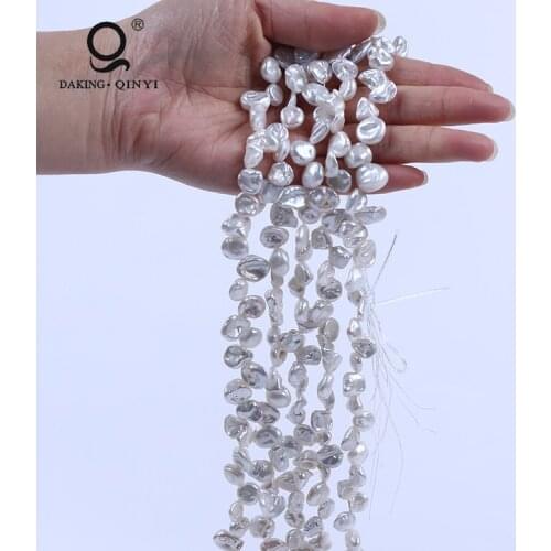 Daking Jewelry Irregular Natural White Fresh Water Loose Keshi Pearls