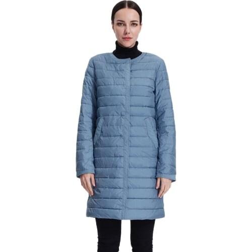 Women Down Jacket Long Parka New Stand-up Collar Coat female Office Warm Slim Plus Size Fluff Cotton Clothes Lightweight 18-28