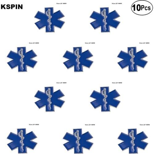 Star of Life Badge Lapel Pin Flag badge Brooch Pins Badges 10Pcs a Lot