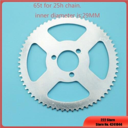 Steel 25H 65Tooth 29mm Rear Chain Sprocket for Chinese Pocket Bike Goped Scooter ATV 47c 49cc Small electric tricycle