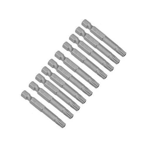 10pcs 50mm 1/4" Hex Shank T30 Magnetic Star Security Head Screwdriver Bits S2