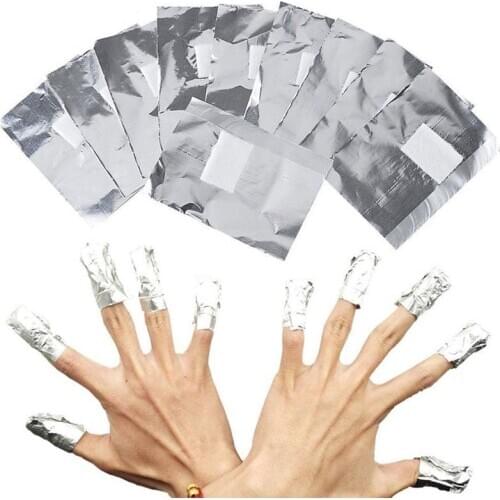 100Pcs Aluminium Foil Remover Wraps with Acetone Nail Art Soak Off Acrylic Gel Nail Polish Removal