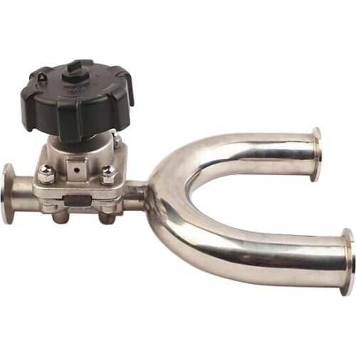 19-51mm 304 stainless steel Sanitary Manual U Type Three Way Clamp Diaphragm Valve